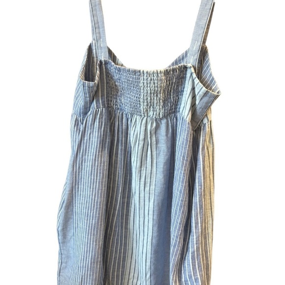 Lucky Brand Blue and White Stripped Babydoll  Sundress Size Large With Pockets! - Picture 3 of 6